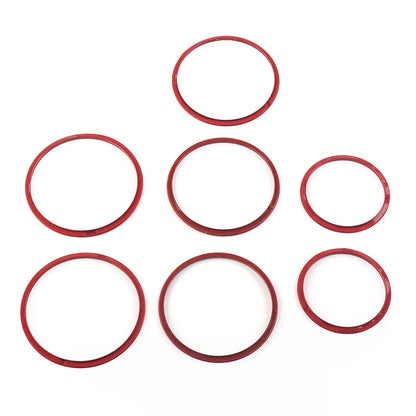 For Mercedes Benz C Class W205 AC Air Vent Outlet Inner Ring Cover Trim Red 7Pcs