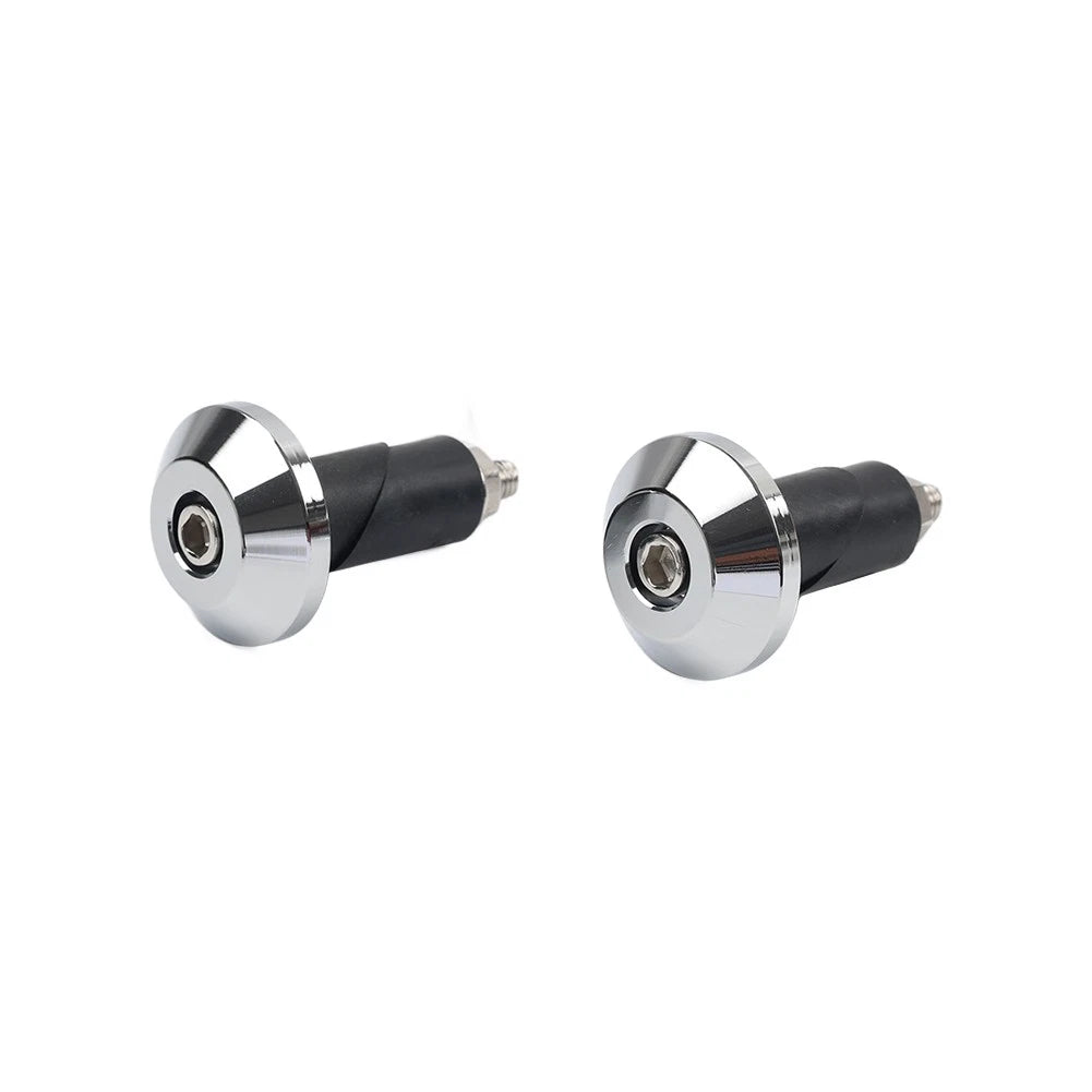 2pcs Chrome Motorcycle 7/8'' 1'' Handlebar Grips Handle Bar End Cap Silder Plug