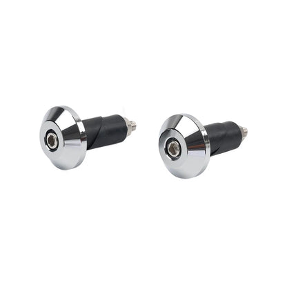 2pcs Chrome Motorcycle 7/8'' 1'' Handlebar Grips Handle Bar End Cap Silder Plug