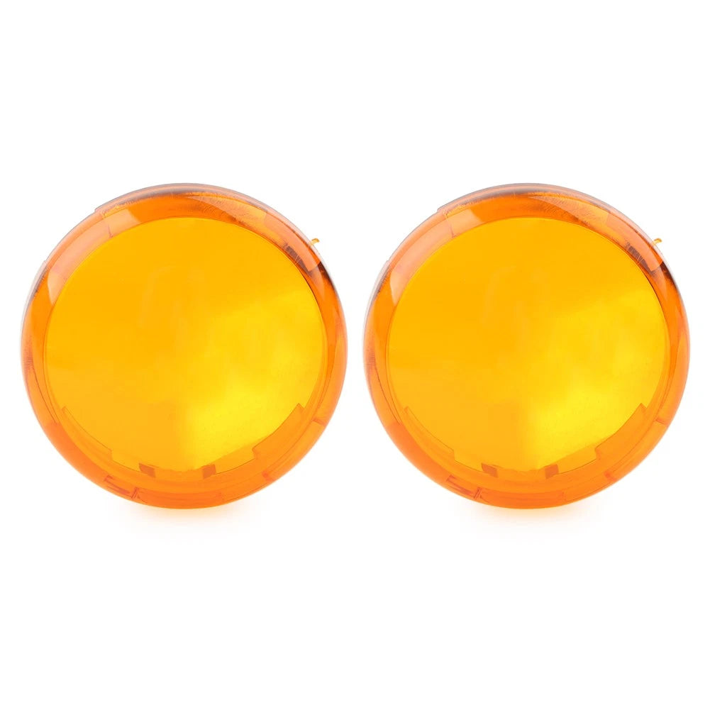 2* Turn Signal Lens Light  Cover Guard For Harley Touring Softail Dyna Yellow US