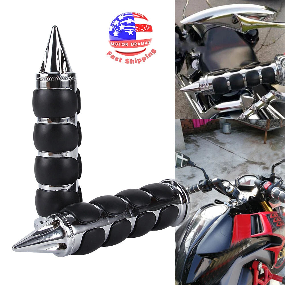 1" Chrome Motorcycle Handlebar Hand Grips Fit for Harley Chopper Bobber Cruiser