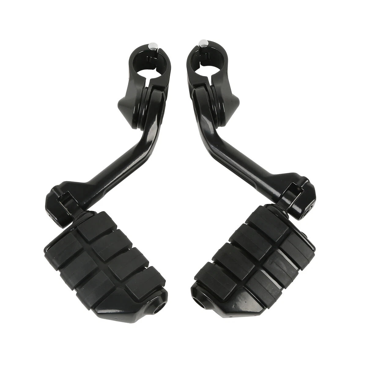 1-1/4" Highway Engine Guard Long Angled Foot Pegs Mount Fit For Harley Glide US