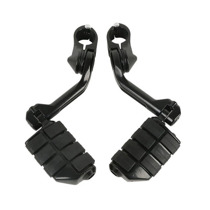 1-1/4" Highway Engine Guard Long Angled Foot Pegs Mount Fit For Harley Glide US