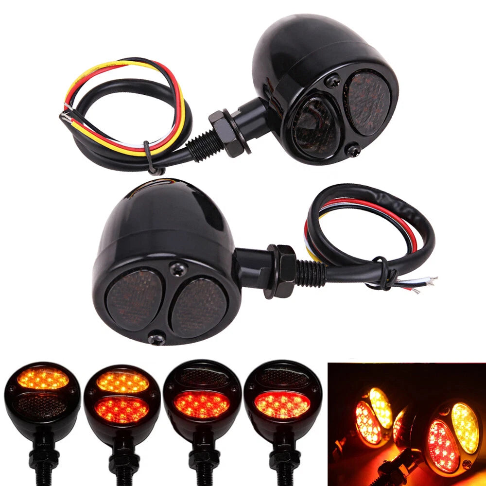 Bullet Motorcycle LED Turn Signal Indicator Brake Tail Running Light Blinker