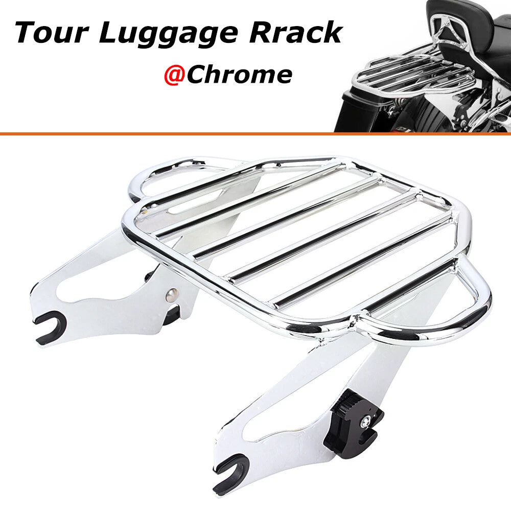 Detachable 2-Up Luggage Rack For Harley Touring Road King Electra Glide 2009-22