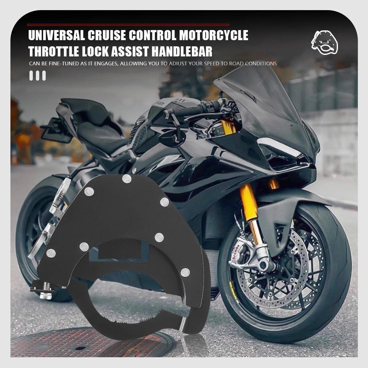 Universal Motorcycle Cruise Control Throttle Lock Assist Top Assist Kits