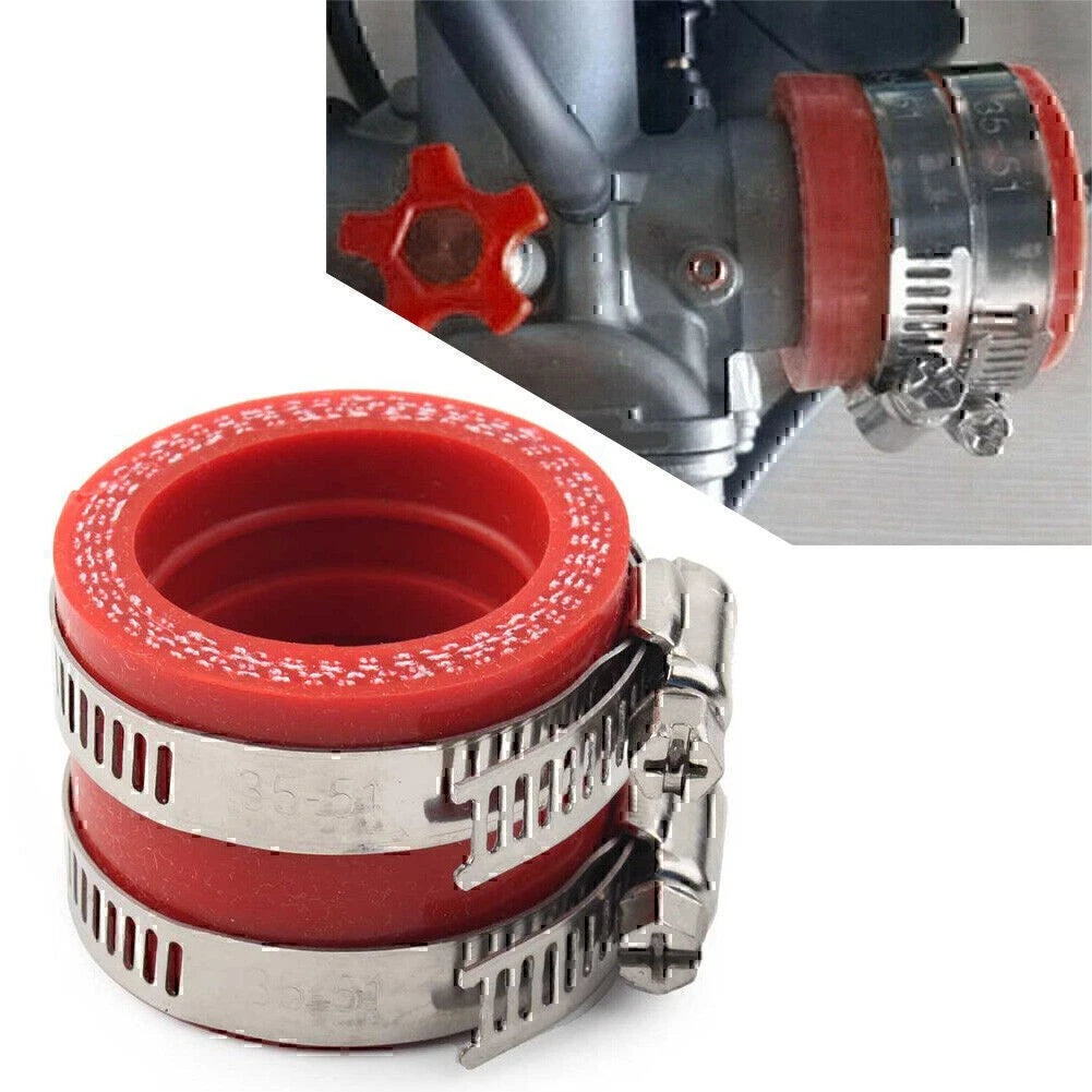 Red Carburetor Rubber Adapter Intake Manifold Fit For OKO PWK 28/30mm US