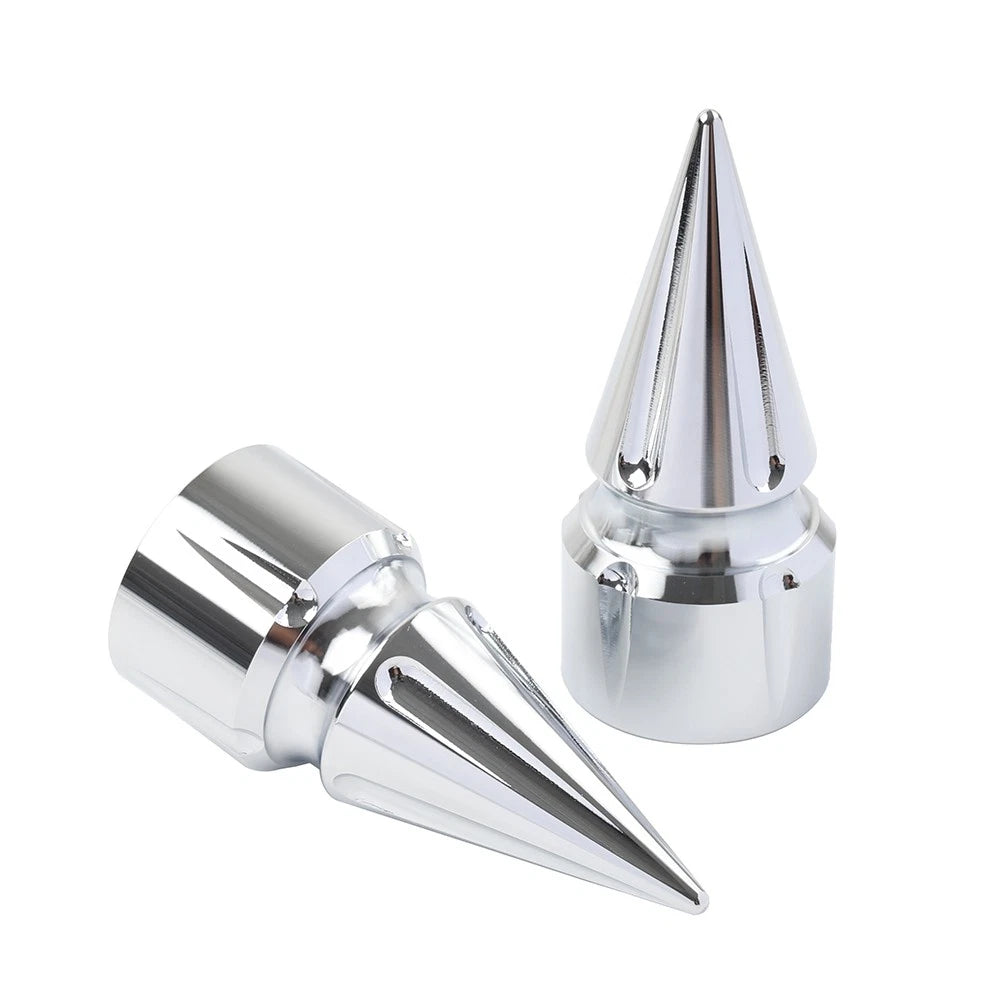 Front Axle Cap Nut Cover 3.6" For Harley Softail 07+ Dyna 08+ Street Glide Silve