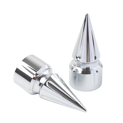 Front Axle Cap Nut Cover 3.6" For Harley Softail 07+ Dyna 08+ Street Glide Silve