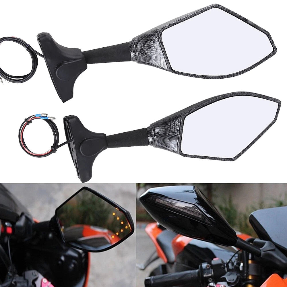 Integrated Turn Signal Mirrors For Honda CBR 600 F4i 929 954 RR F1 F2 Hurricane