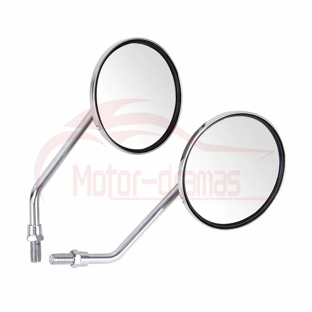 Pair Motorcycle Rear View Rearview Side Round Mirrors Universal 10mm For Yamaha