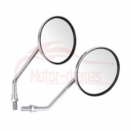 Pair Motorcycle Rear View Rearview Side Round Mirrors Universal 10mm For Yamaha