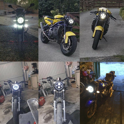 6.5" Inch Motorcycle Headlight LED High/Low Light Headlight For Harley Cafe Race