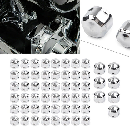 Chrome Engine Bolt Cap Set for Harley-Davidson Touring 1999-2016/Softail 99-17