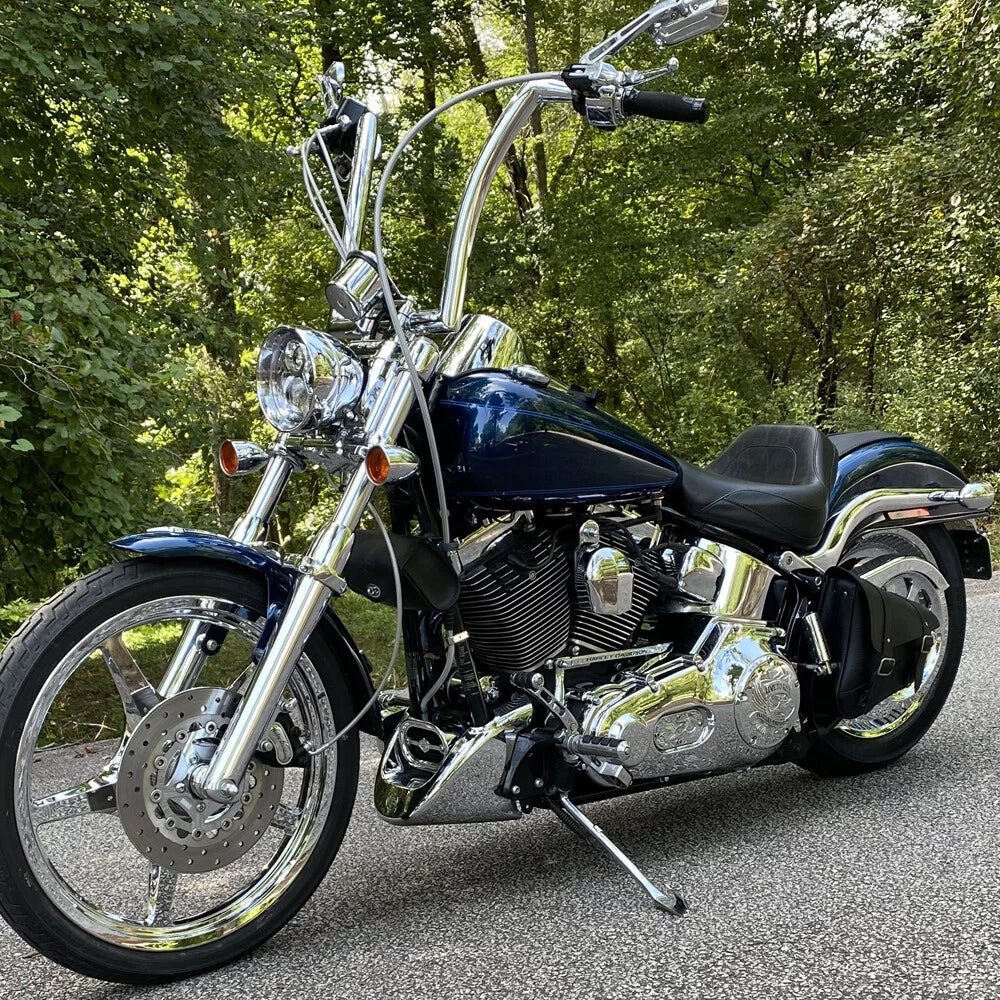Chrome 14" Rise 2'' Ape Hanger Handlebar For Harley Touring Sportster XL Softail