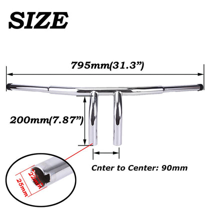 8" Rise T-Bars Handlebar For Harley Sportster Softail FLST FXST Custom Drag Bar