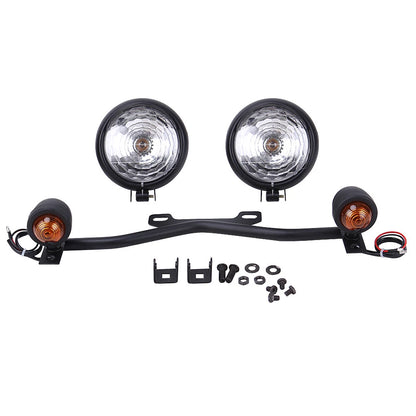 Bullet Driving/Passing Turn Signal Spot Light Bar For Harley Touring Dyna Softai