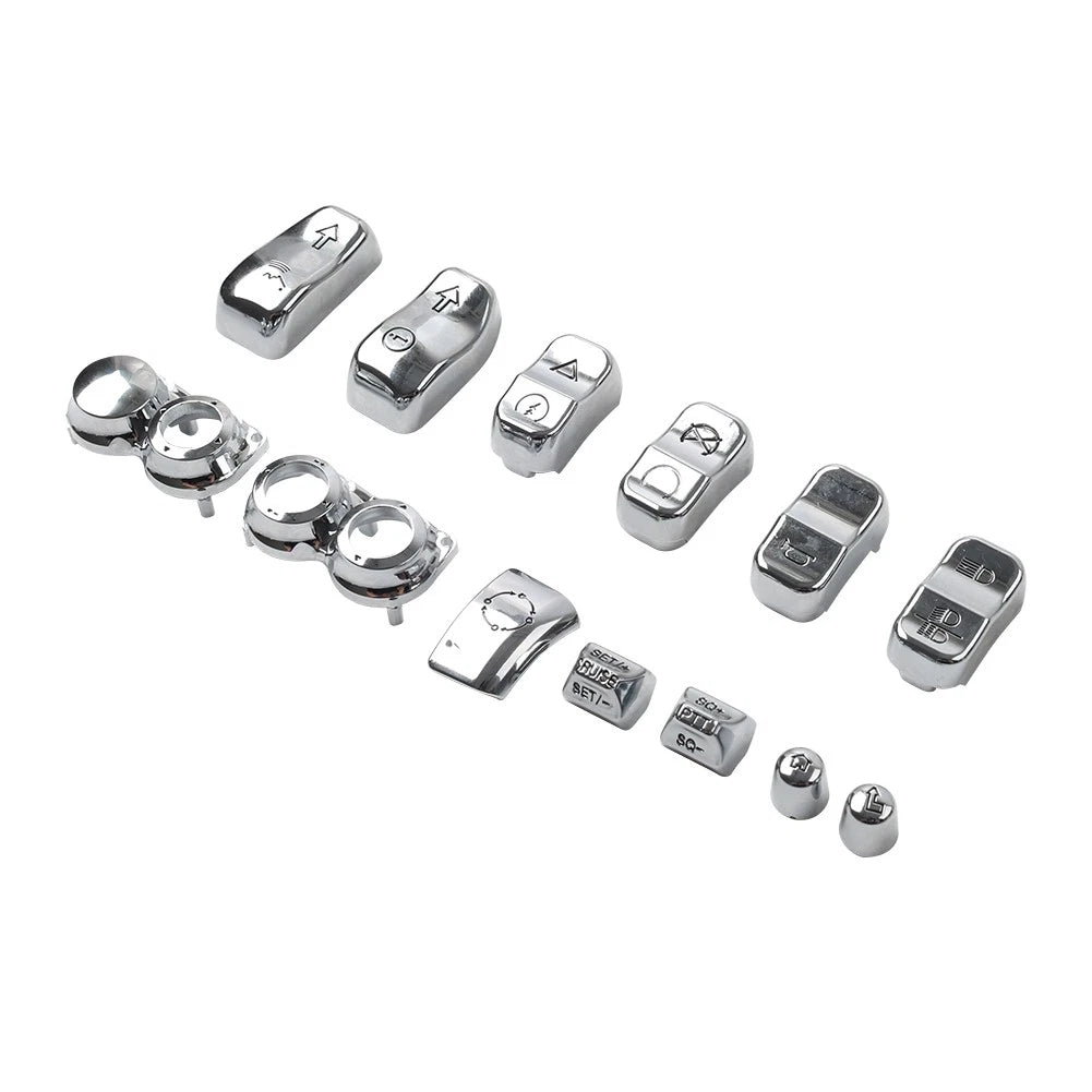 Hand Control Switch Housing Button Cap Chrome For Harley Road Electra Tri Glide