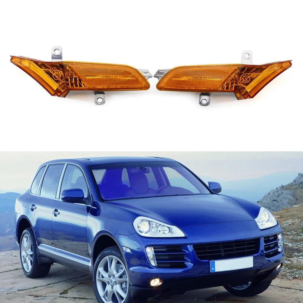 2pcs Front Side Marker Light Fit For Porsche Cayenne 2008-2010 ABS