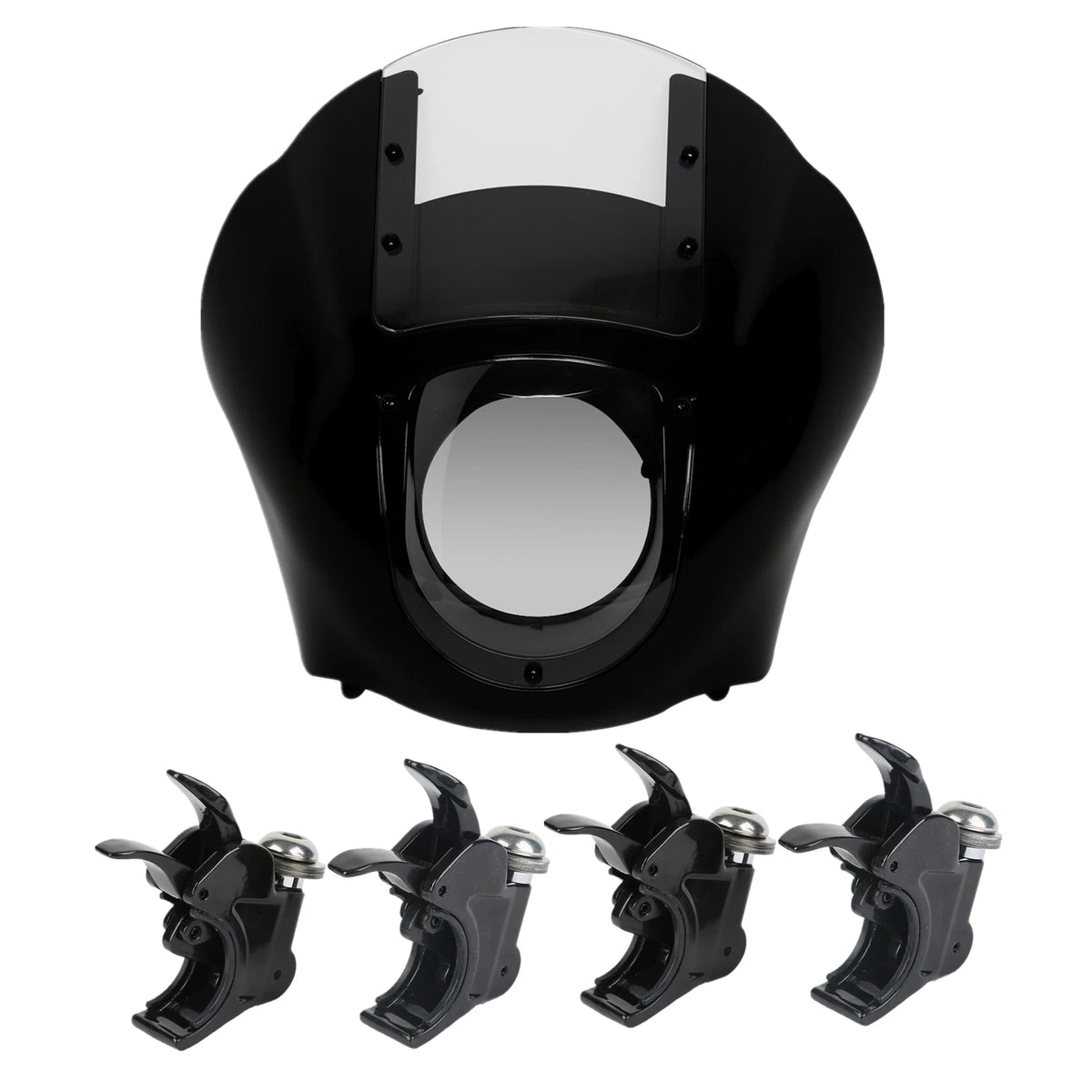5.75" Headlight Quarter Fairing Windshield W/ 39mm Clamps Fit For Harley Dyna US