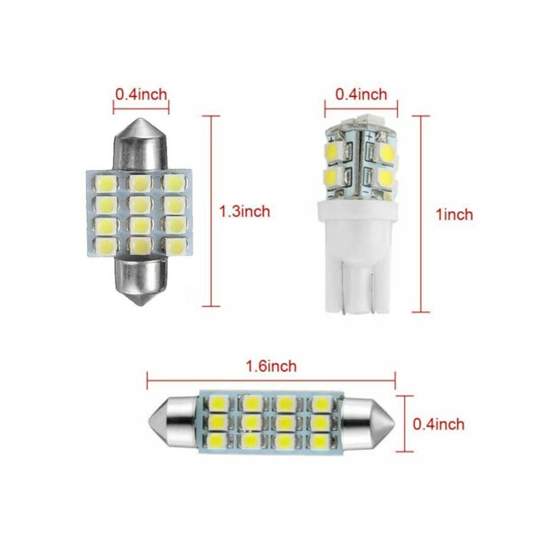 20Pcs T10 LED Light Car Bulbs Auto Lamp For Interior Dome Map Set Inside White