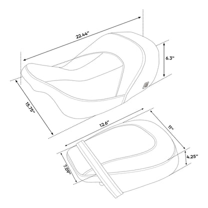 Driver Passenger Heated Seat Fit For Harley Davidson Street Road Glide 2009-2024