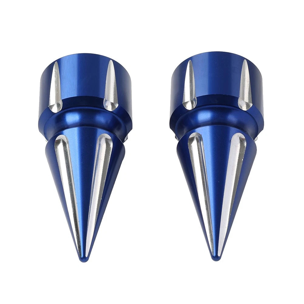 Front Axle Cap Nut Cover 3.6" For Harley Softail 07+ Dyna 08+ Street Glide Blue