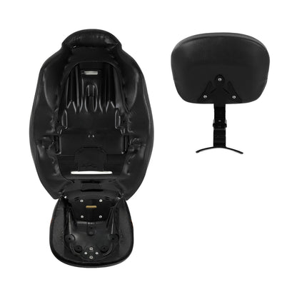 Black Driver Rider Passenger Seat &&Backrest Pad Fit For Harley Road Glide 09-23