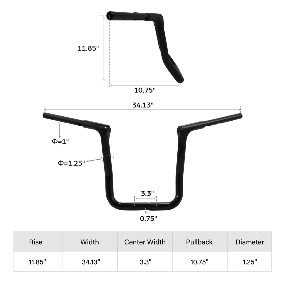 12'' Rise Ape Hanger Handlebar Fit For Harley CVO Road Glide ST FLTRXSTSE 24-25