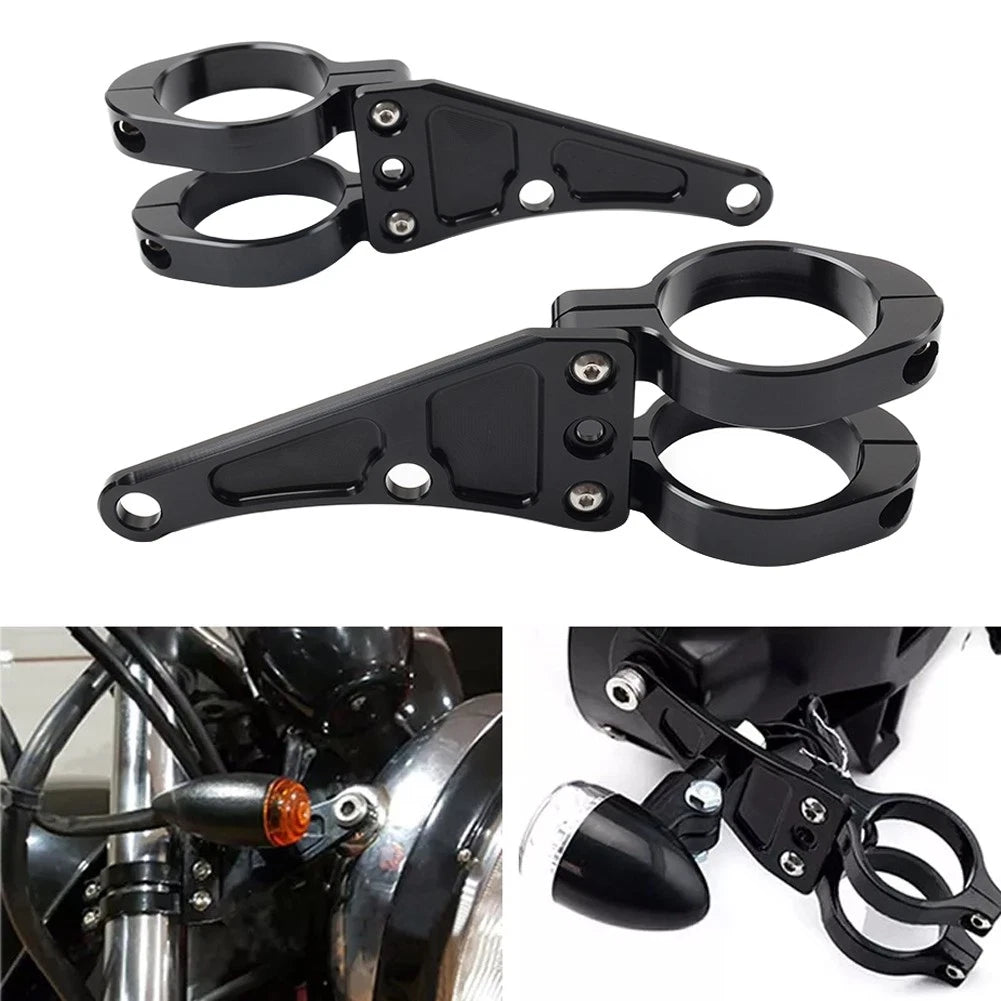 49MM Motorcycle Headlight Bracket Mount Clamp Fork Tube Holder For Harley