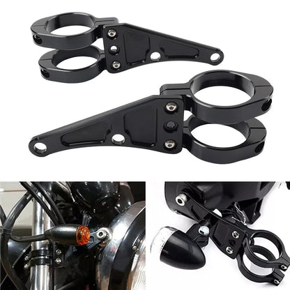 49MM Motorcycle Headlight Bracket Mount Clamp Fork Tube Holder For Harley