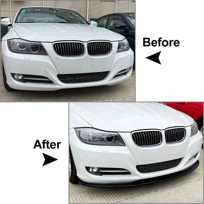 Front Bumper Spoiler Lip For BMW 3 Series E90 4-Door Sedan 2009-12 Bright Black