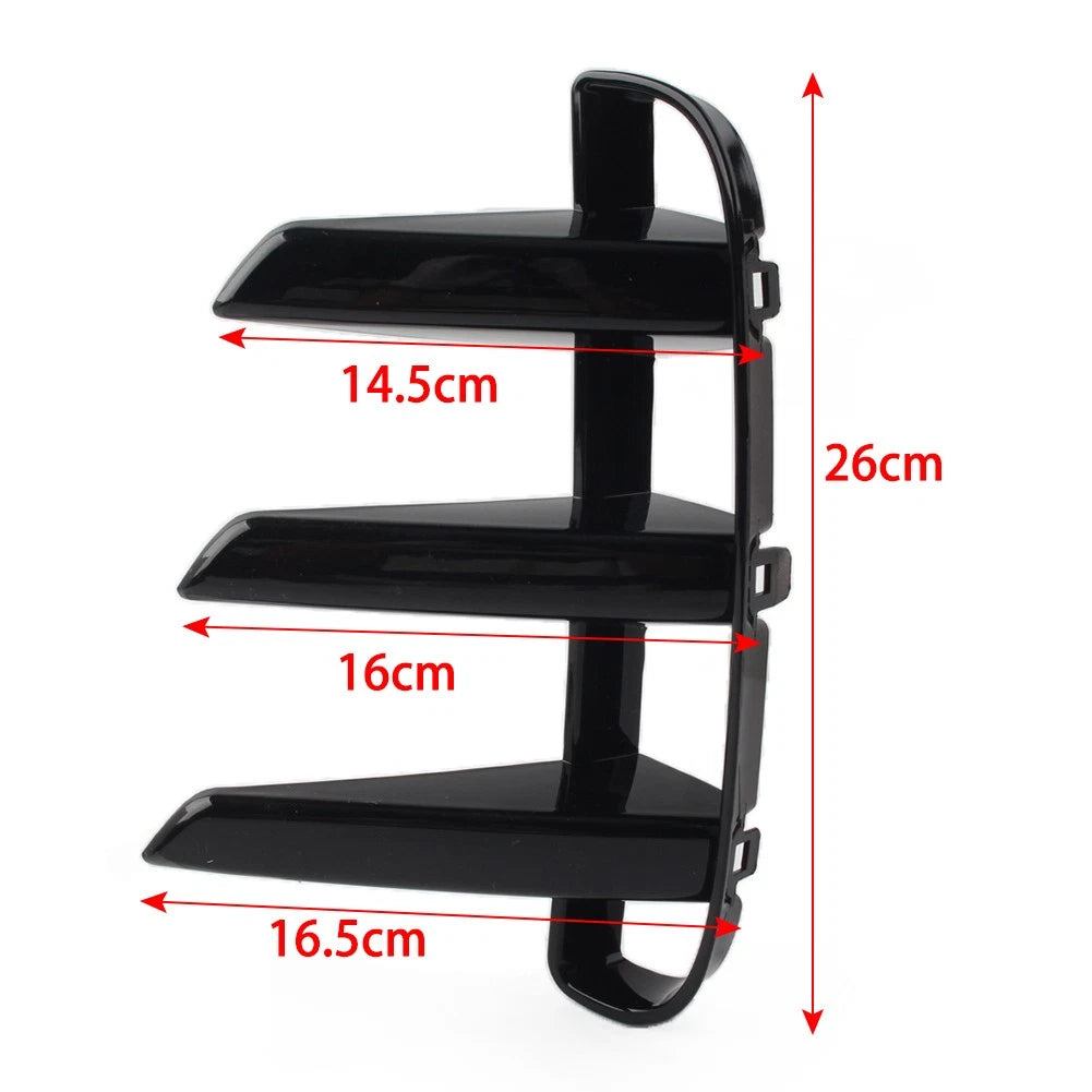 1 Pair Glossy Black Front Bumper Grille Cover For Land Rover Discovery 5 2021-22