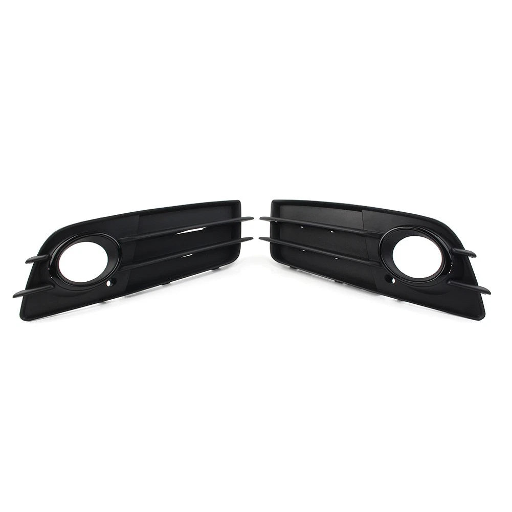 1 Pair Black Front Bumper Fog Light Grille Cover For Audi A4 B8 S4 2008-2012 US