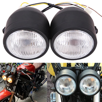 Motorcycle Twin Dual Double Headlight Headlamp For Harley Fat Bob Street Fighter