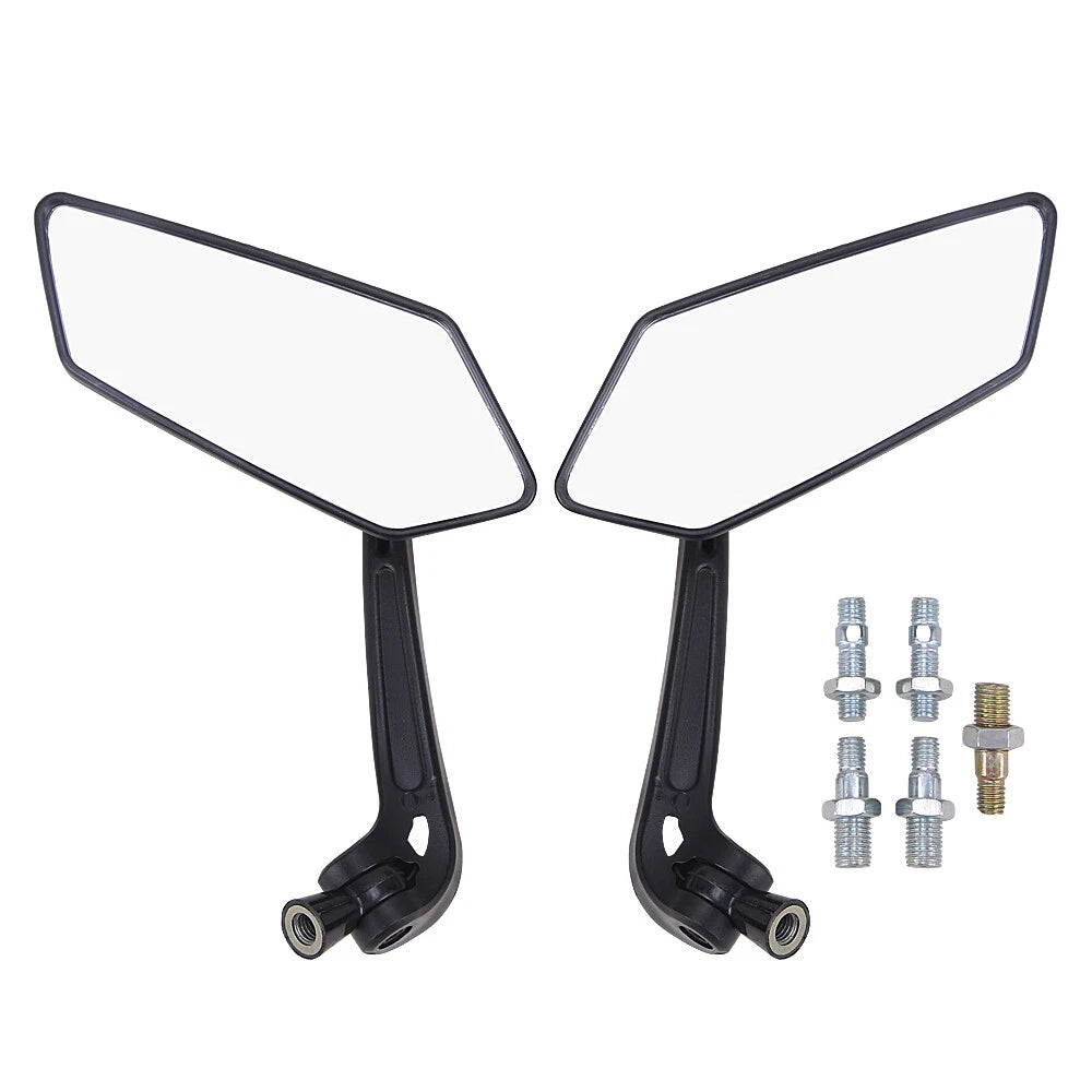 Pair Motorcycle Rearview Side Mirrors for Moped ATV Scooter Honda Suzuki Yamaha