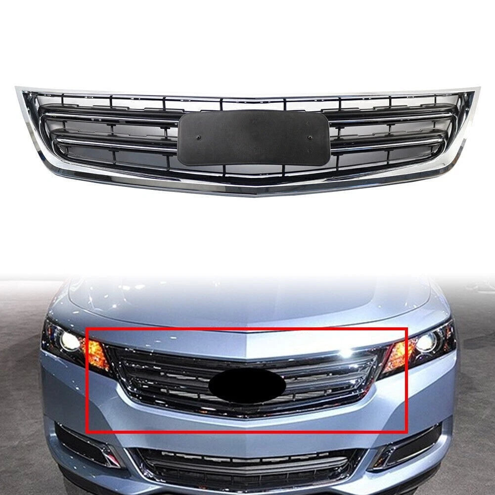 Front Upper Bumper Grille Grill Cover Chrome for Chevrolet Impala 2014-2020 USA