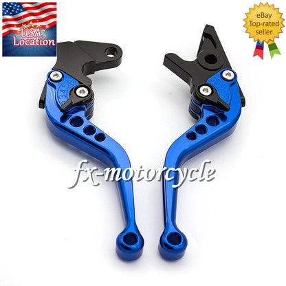 For Suzuki DL650/V-STROM 2004-2010 CNC Brake Clutch Levers Grips Adjustable Blue