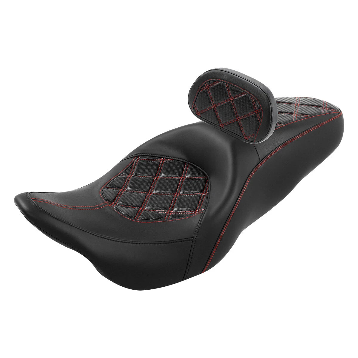 Black Driver Passenger Seat Rider Backrest Pad For Harley Electra Glide 2009-23