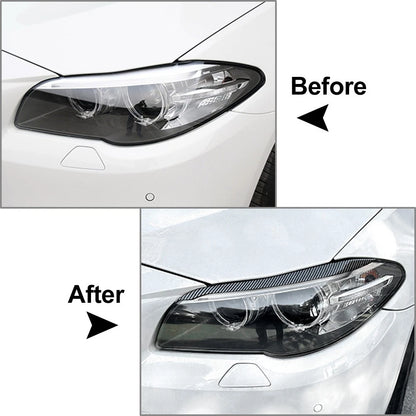 Front Headlight Eyelids Eyebrow Cover Carbon For BMW 5 Series F10 F11 2015-17 US