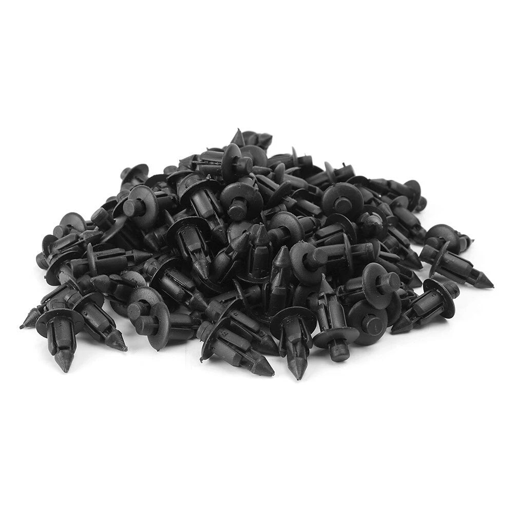 100x 6mm Hole Plastic Rivets Car Clip Fastener Push Bolts Fit Suzuki GSXR Yamaha