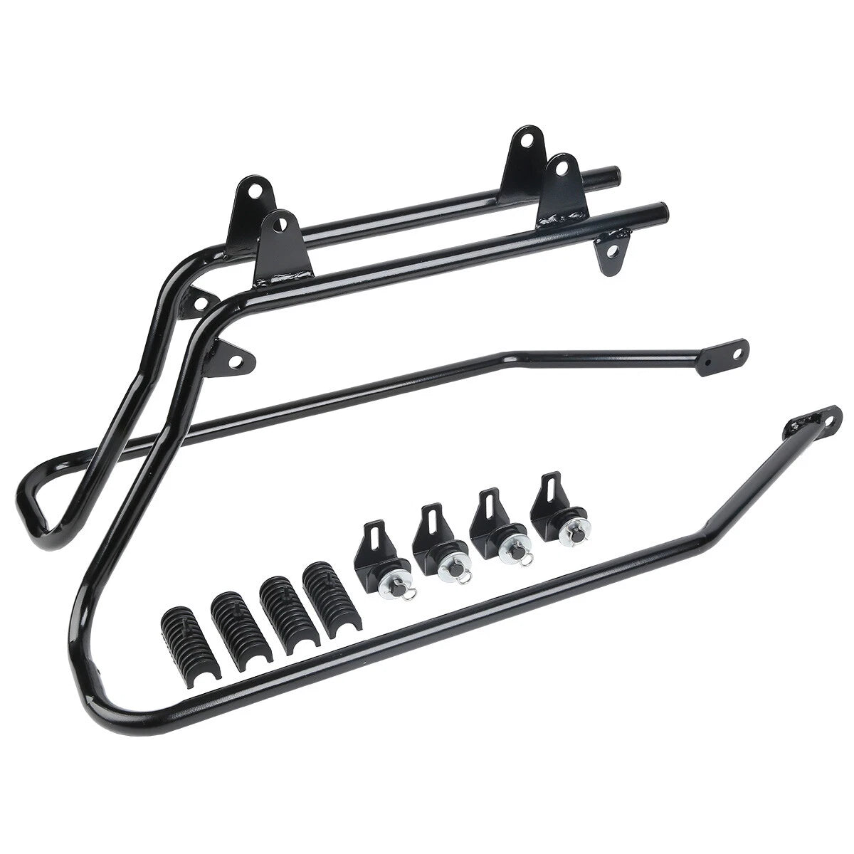 Matte Black Hard Saddlebags & Conversion Bracket Fit For Harley Softail 1984-17
