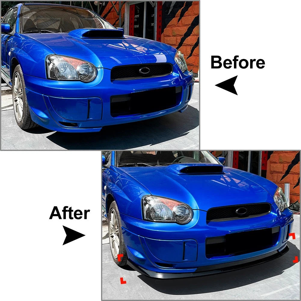 Glossy Black Front Bumper Chin Spoiler Lip For Subaru Impreza WRX STI 2004-2005
