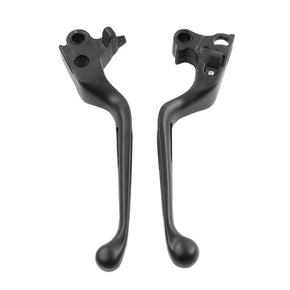 Brake Lever Set Slotted Clutch Levers Fit For Harley Davidson 1996-2017 Black
