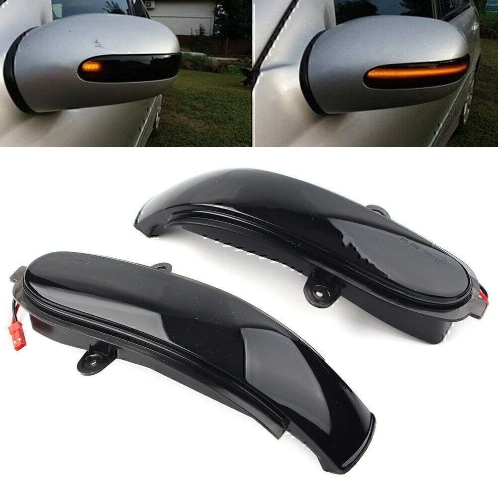 LED Mirror Dynamic Turn Signal Light For Benz C W203 S203 CL203 2001-2007 Black