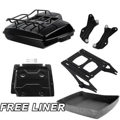 Black Razor Trunk Pad Mount Plate Docking Kit For Harley Road Glide 2014-25