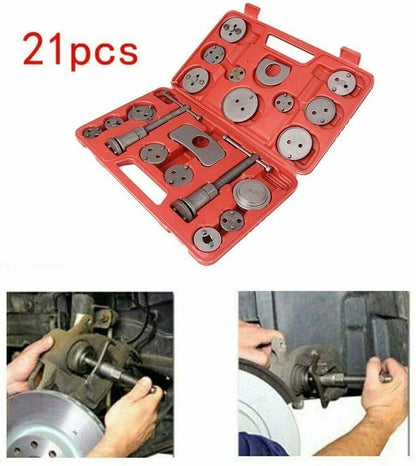 21pcs Disc Brake Caliper Wind Back Tool Brake Pad Piston Compressor Rewind