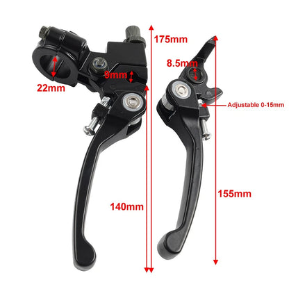 Brake Clutch Levers Red For Dirt Bike 50cc 125cc 22mm 7/8 Inch Handlebar