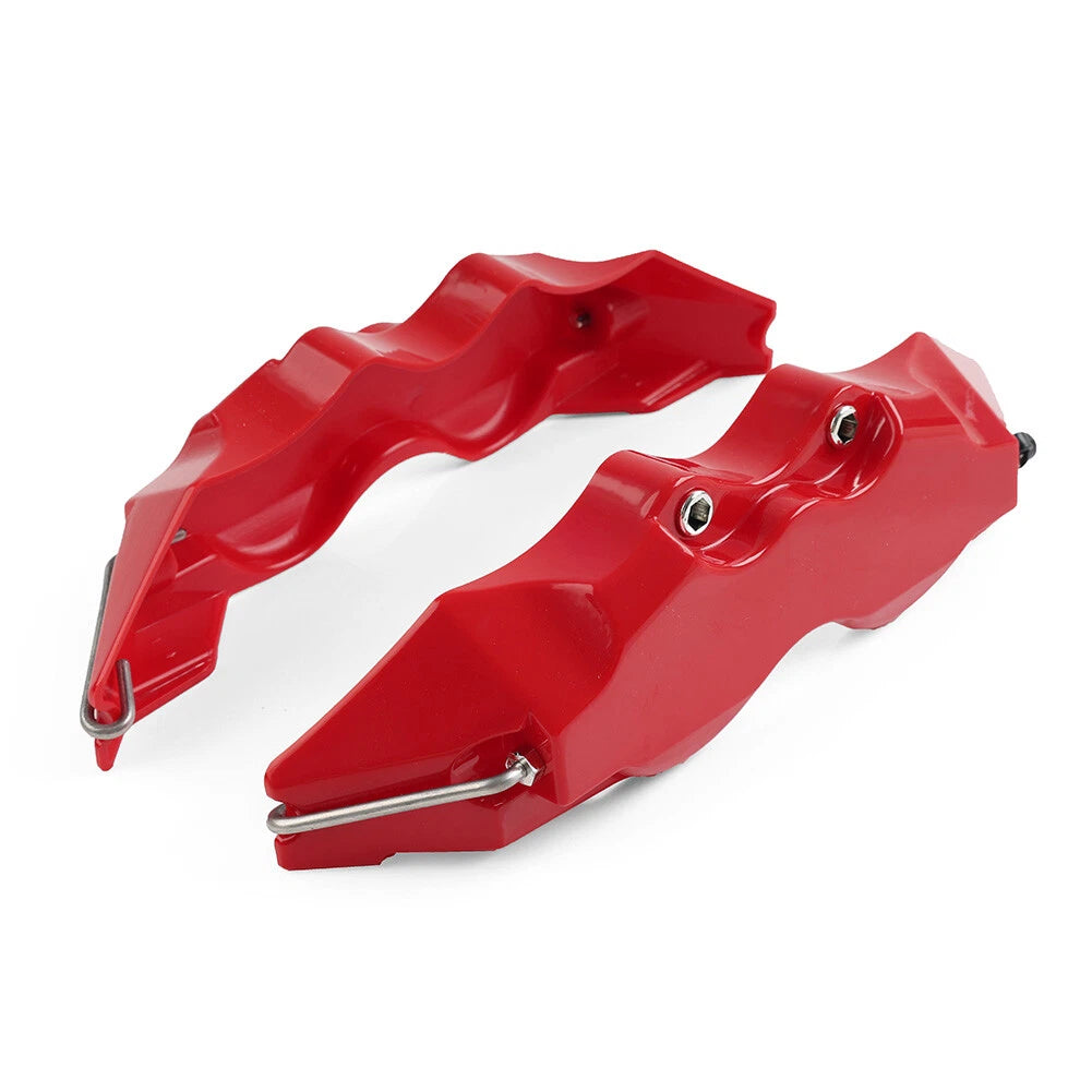 2x Universal Large Size 3D Style Car Auto Disc Brake Caliper Covers Set Kit Red