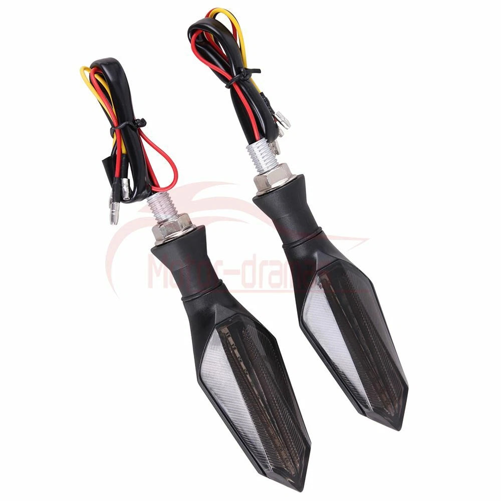 2x 12V Universal Motorcycle LED Turn Signal Light Blinker Amber Blue Indicators